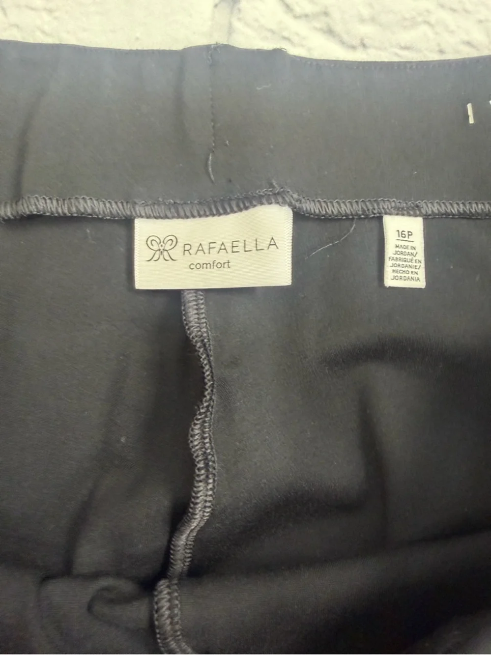 Rafaella Black Straight-Leg Dress Pants. Pull On. Stretch. Size 16P. - Picture 2 of 8